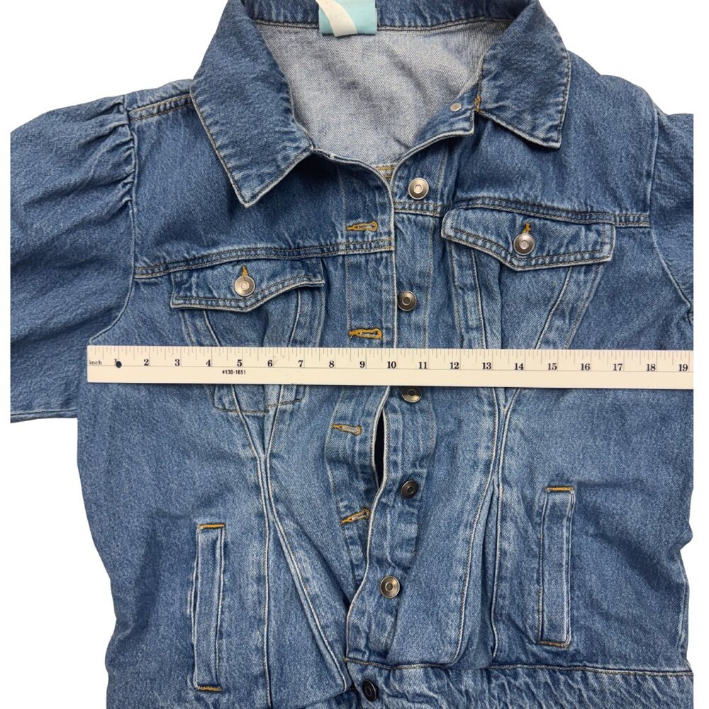 Future Collective x Gabriella Karefa XL Cinched Waist Y2K Denim Jacket Fitted - Picture 6 of 9